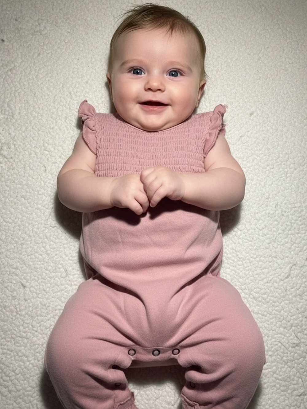 L'ovedbaby Mauve Pink Smocked Ruffle Romper